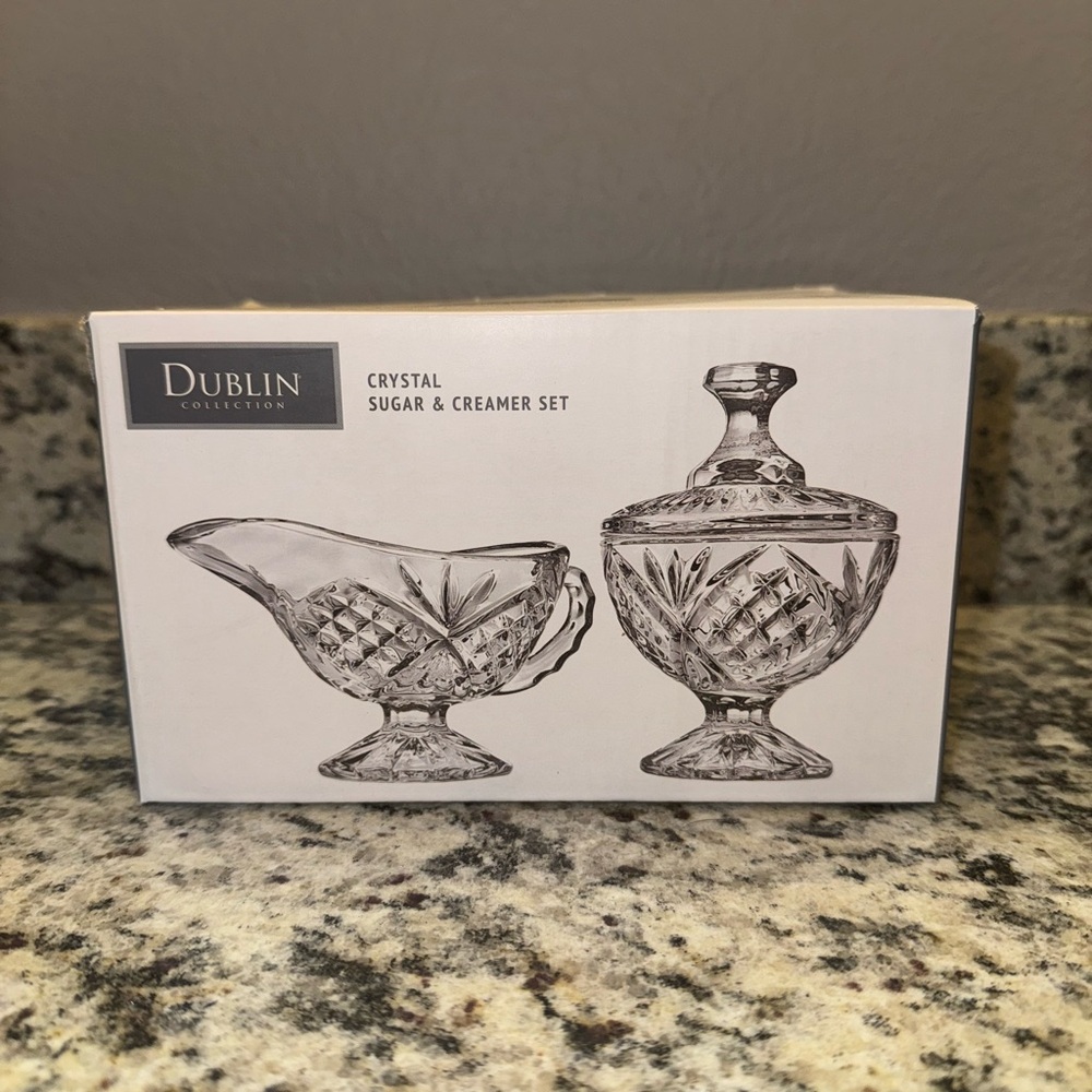 Dublin Crystal Sugar & Creamer Set - Picture 2 of 9